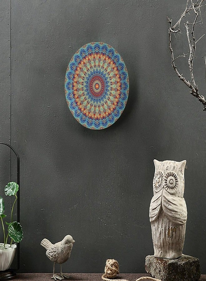 Bictucem Colorful Decorative Plates, 8 Inch, Blue Mandala Boho Round Display Plate, Decorative Plates with Stand, for Kitchen Party Coffee Table Decor Art - Image 4